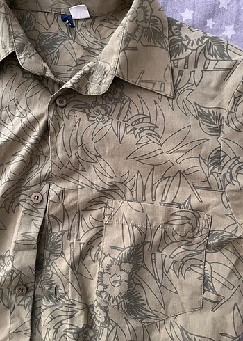 Baskılı Kısa Kollu vintage bohem Keten Gömlek - Görsel 4