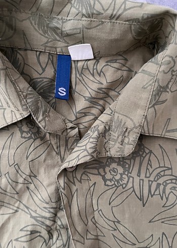 Baskılı Kısa Kollu vintage bohem Keten Gömlek - Görsel 3