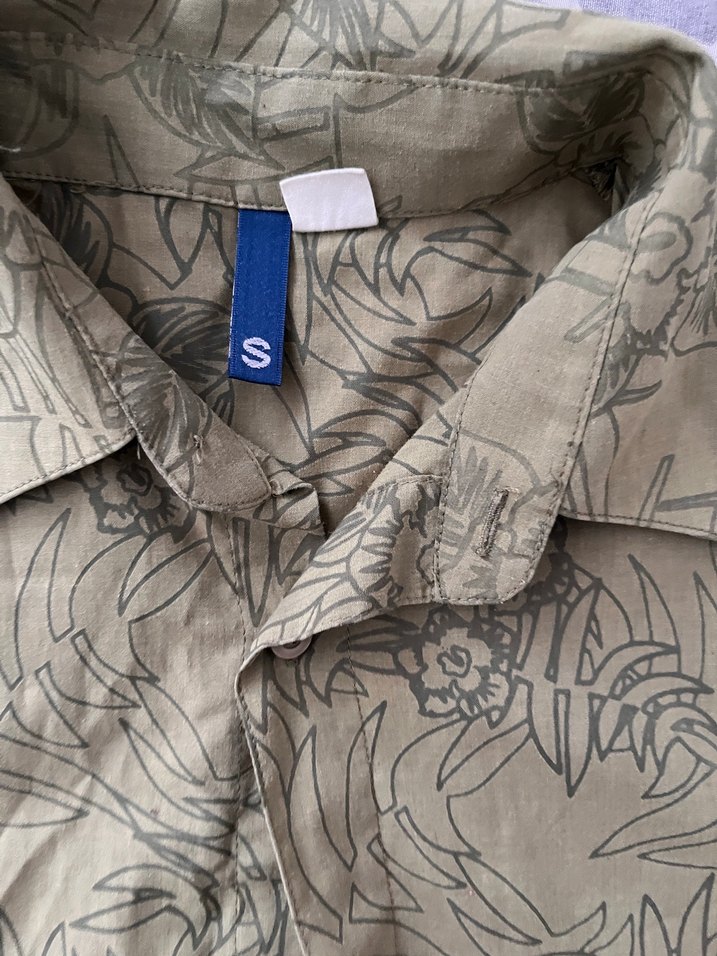 Baskılı Kısa Kollu vintage bohem Keten Gömlek - Görsel 3