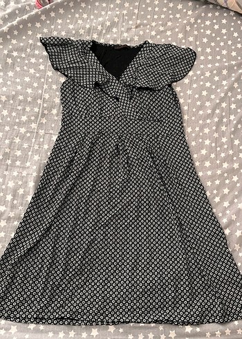 Puantiye Desenli Siyah elbise - Görsel 2