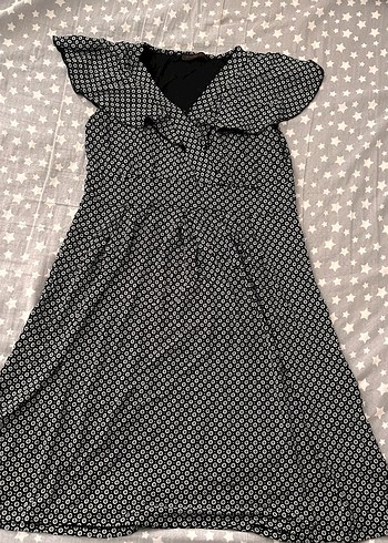 Puantiye Desenli Siyah elbise - Görsel 3