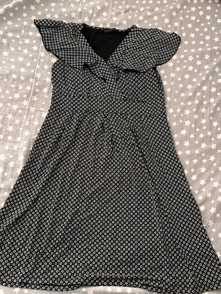 Puantiye Desenli Siyah elbise - Görsel 3