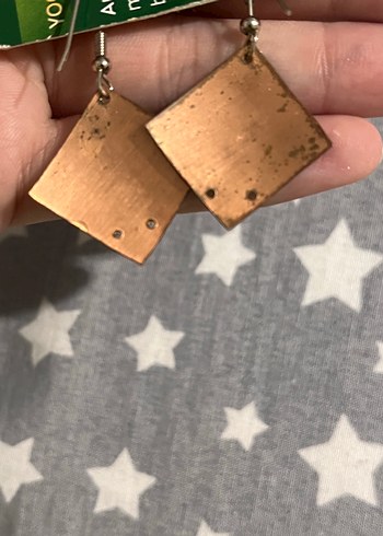 Yeşil Nakışlı Mini Bohem vintage Küpe - Görsel 6