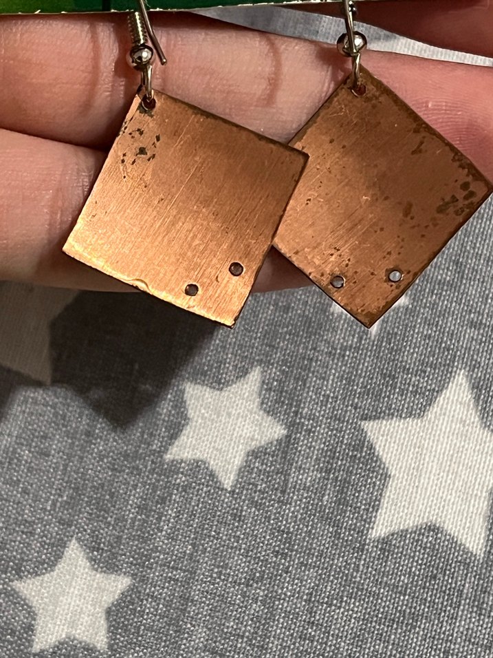 Yeşil Nakışlı Mini Bohem vintage Küpe - Görsel 5