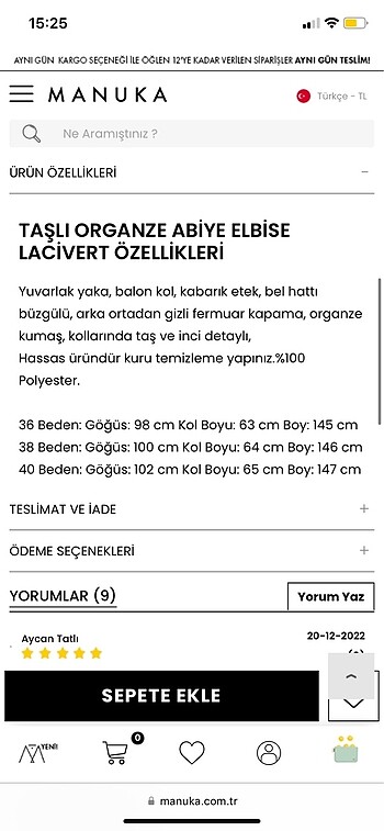 36 Beden lacivert Renk #manuka TAŞLI ORGANZE ABİYE ELBİSE