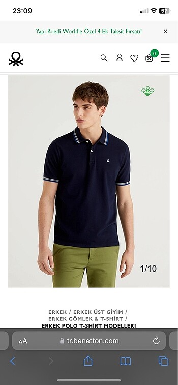 Benetton polo yaka tshirt