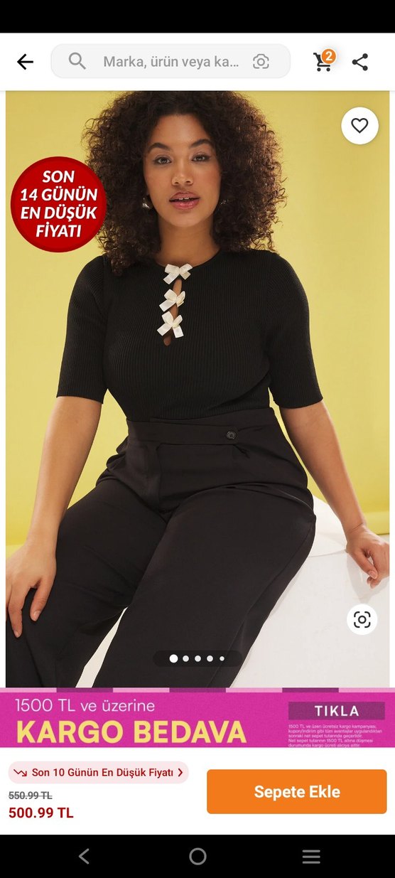 Düğmeli V Yakalı Siyah Kadın triko bluz - Görsel 2