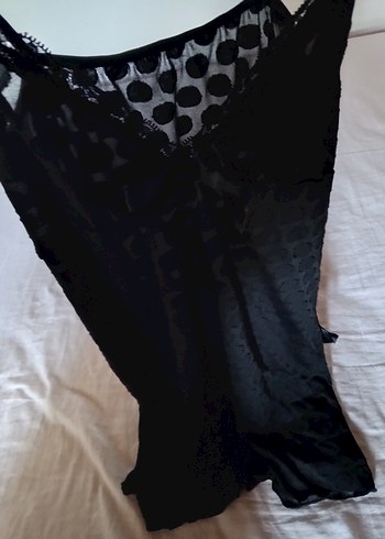 Siyah Uzun İnce Askılı Gotik Kadın Gecelik