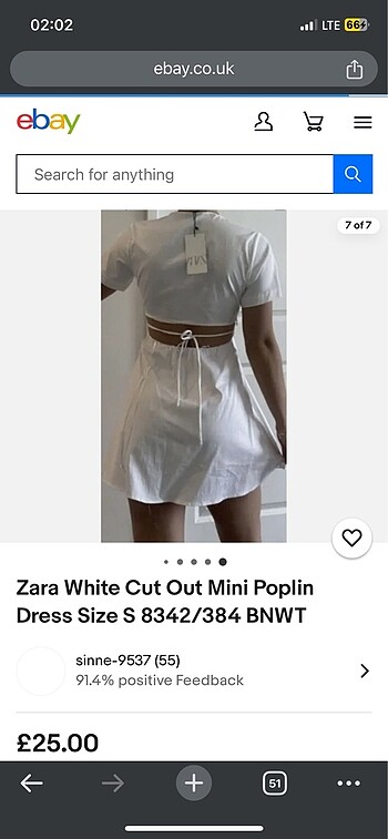 Zara Zara beyaz elbise