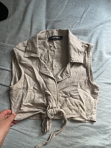 Zara Crop önden bağlamalı