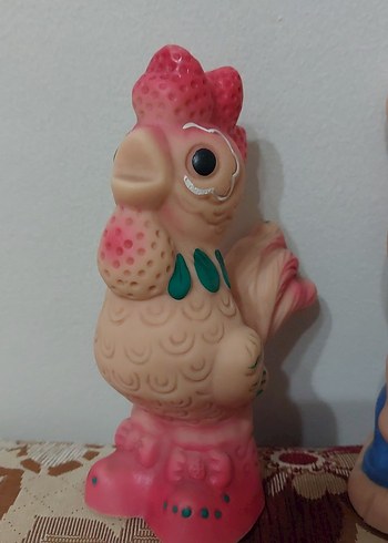Beden Pastel Tonlarda Horoz ve Tavşan Figürleri kauçuk oyuncak