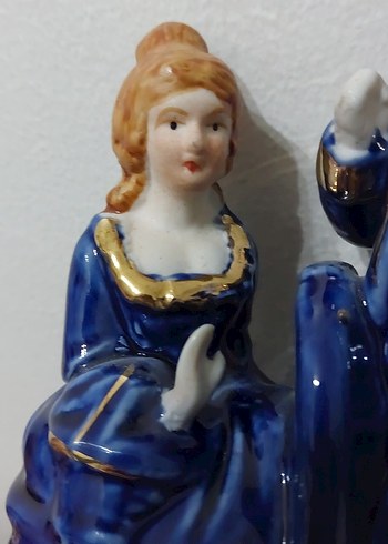 Beden Mavi Vintage Çift Figürin