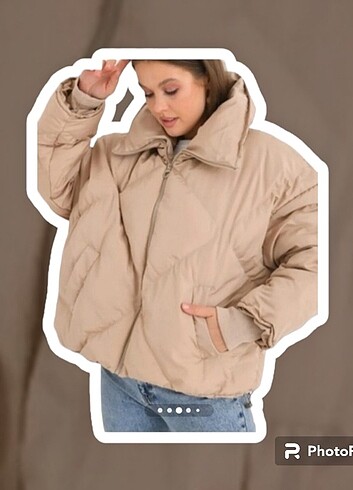 Kadın bej oversize mont