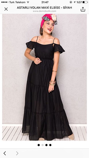 Siyah maksi yazlık elbise