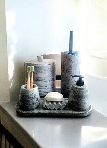 Beden Antrasit Beton Banyo Seti
