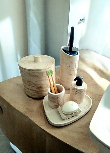 Bej Beton Banyo Seti
