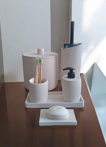 Beden Beyaz Beton Banyo Seti