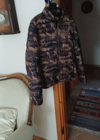 Kahverengi Kamuflaj Desenli Erkek Mont
