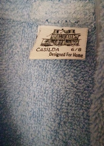 Kapşonlu Erkek Çocuk Bornoz - Mavi - Görsel 6