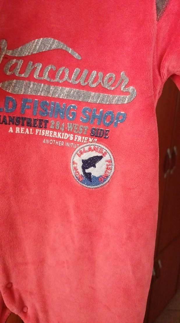 Düğmeli, baskılı pembe bebek tulumu - Görsel 4