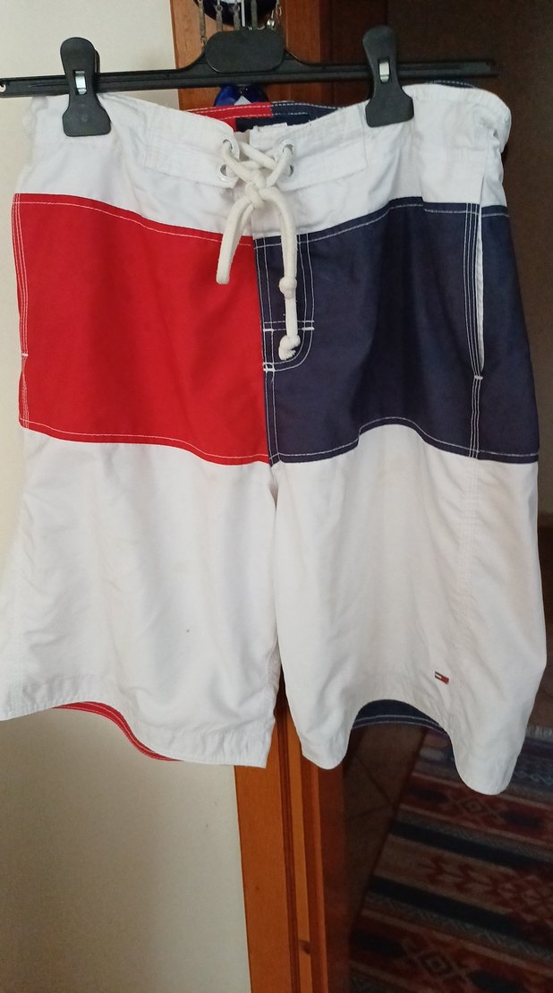 Beyaz Erkek Renk Bloklu Deniz Şortu - Görsel 2