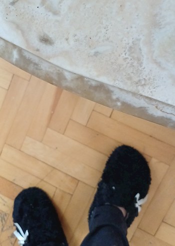 Kahverengi İşlemeli Örgü Kız Ev Terliği - Görsel 8