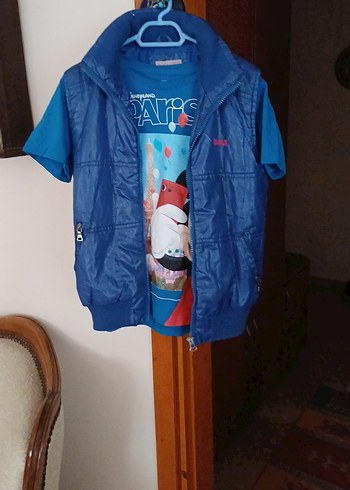 Mavi Fermuarlı Çocuk Yelek - Görsel 2