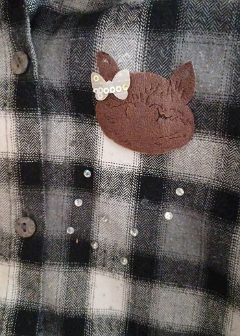 Gri Ekose Desenli Mini Gömlek - Görsel 7