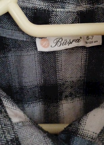 Gri Ekose Desenli Mini Gömlek - Görsel 4