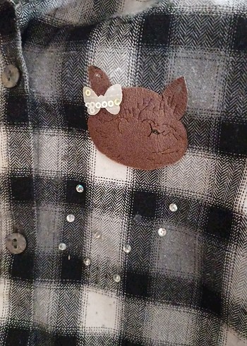 Gri Ekose Desenli Mini Gömlek - Görsel 6