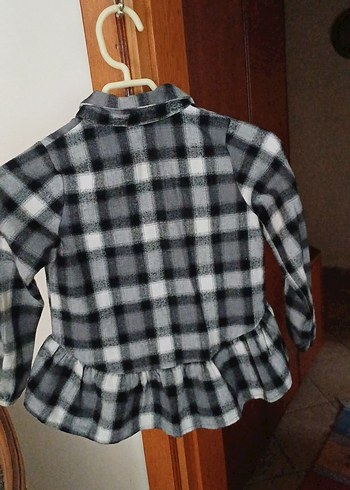 Gri Ekose Desenli Mini Gömlek - Görsel 5