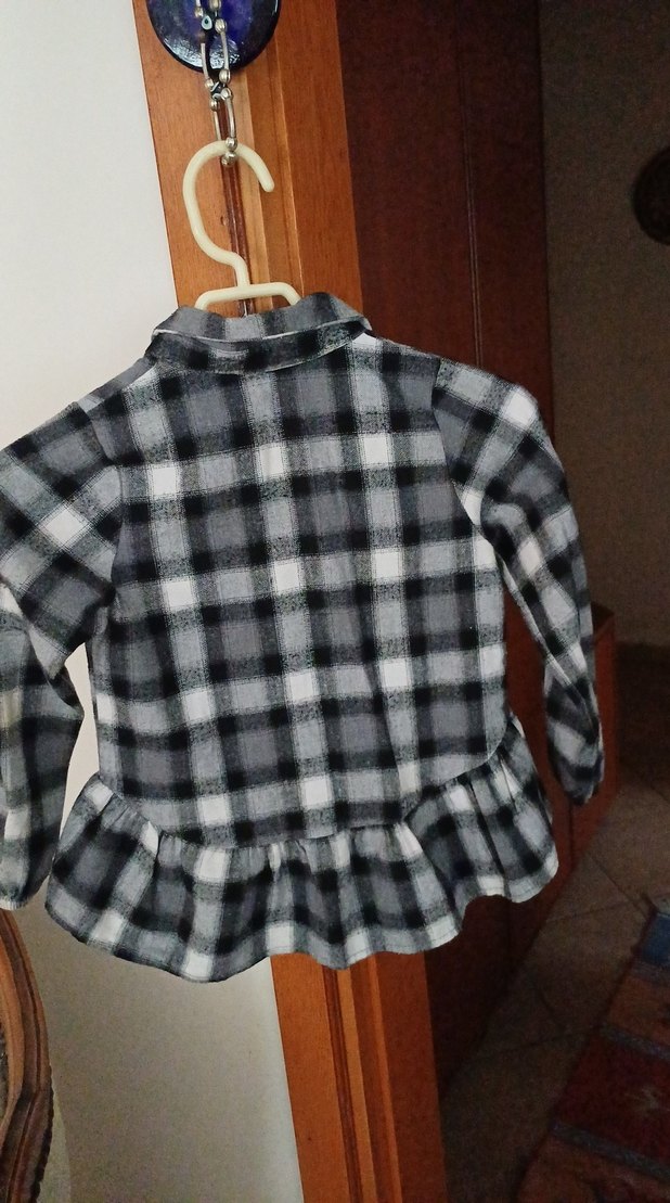 Gri Ekose Desenli Mini Gömlek - Görsel 5