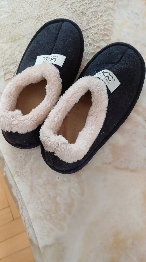 Siyan Ev Terliği Kürklü Rahat - Görsel 4