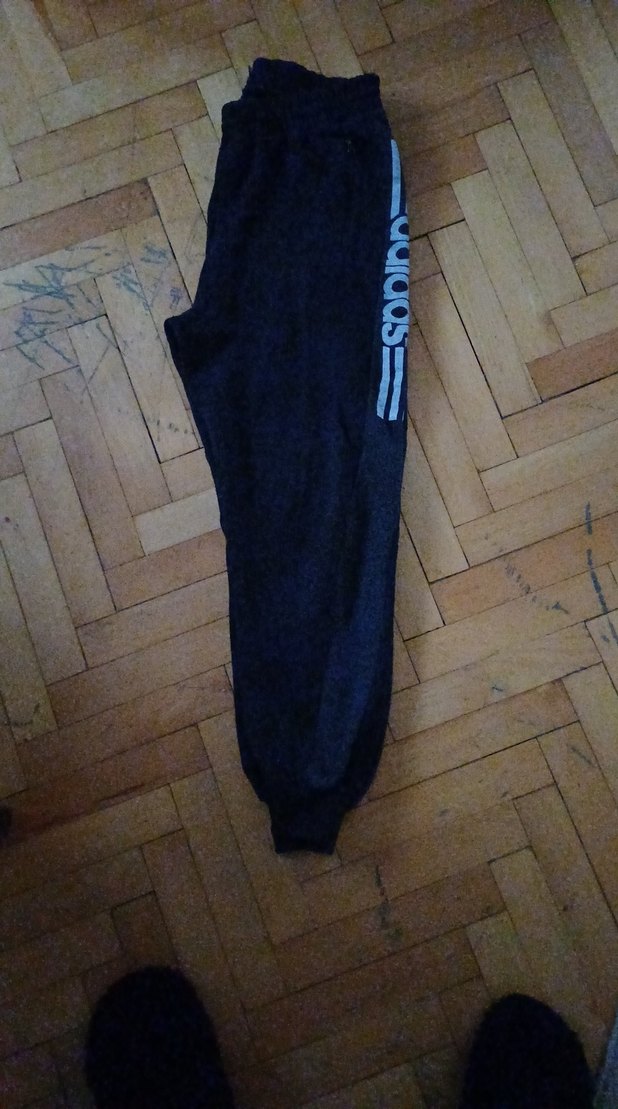 Siyah Erkek Sweatpants Velcro Detaylı - Görsel 5