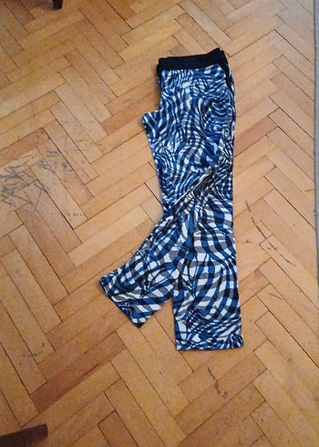 Koyu Mavi Zebra Desenli Kadın Tayt - Görsel 4