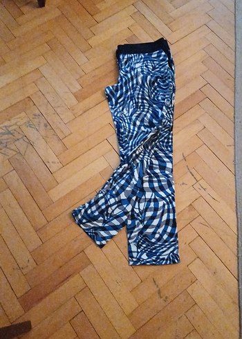 Koyu Mavi Zebra Desenli Kadın Tayt - Görsel 3