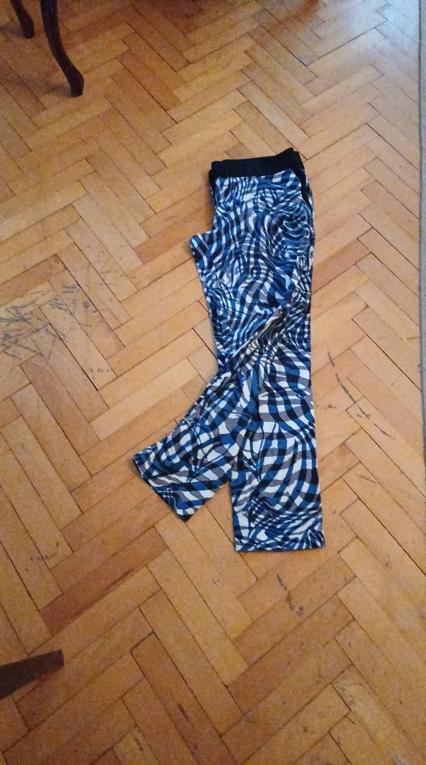 Koyu Mavi Zebra Desenli Kadın Tayt - Görsel 4