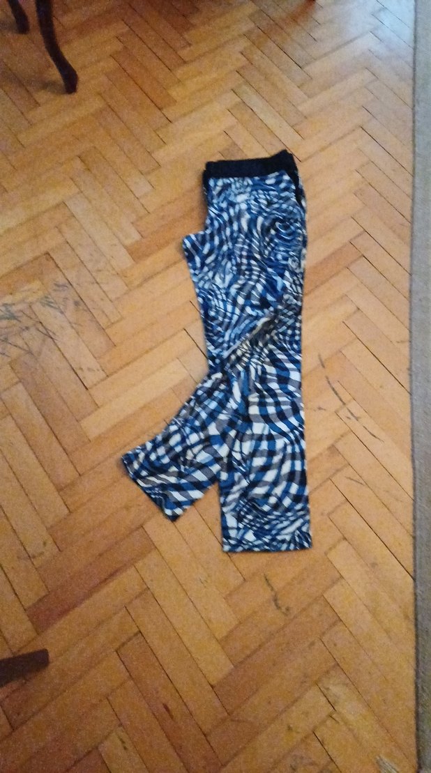 Koyu Mavi Zebra Desenli Kadın Tayt - Görsel 2