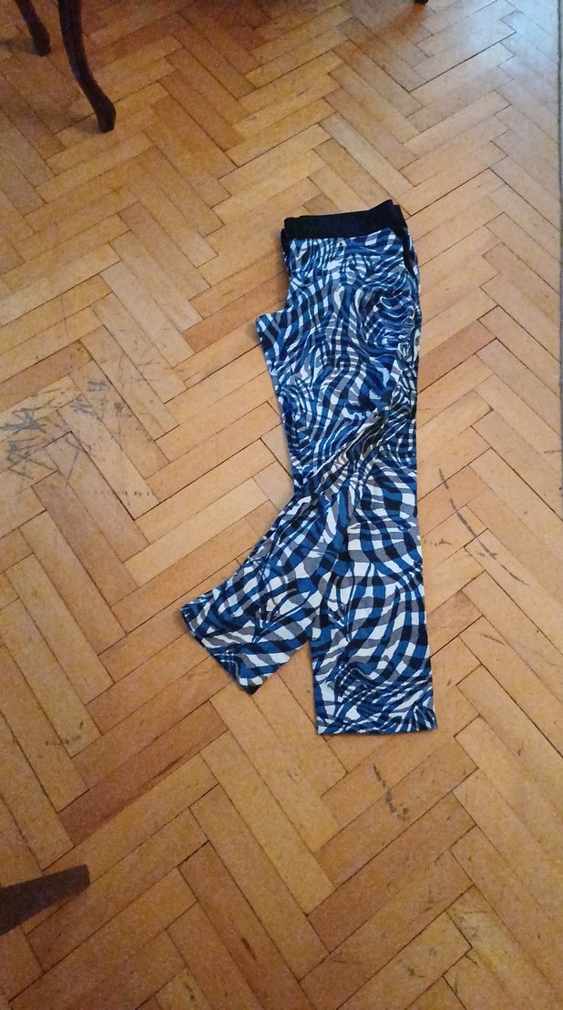 Koyu Mavi Zebra Desenli Kadın Tayt - Görsel 5