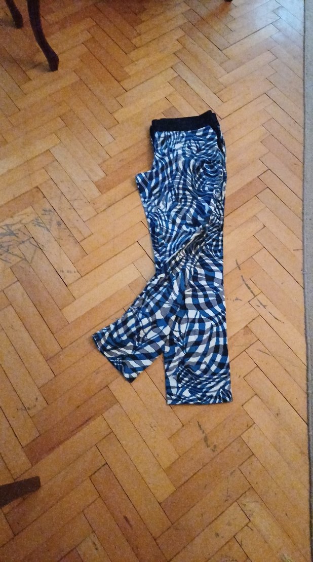 Koyu Mavi Zebra Desenli Kadın Tayt - Görsel 3