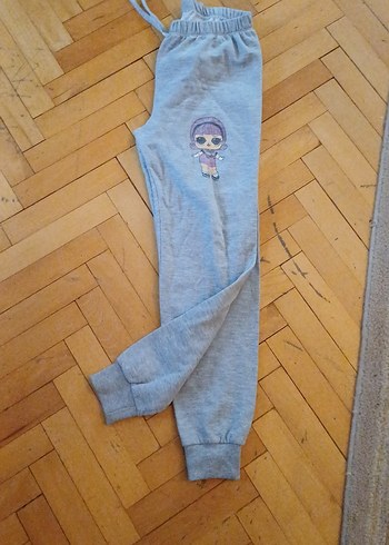 Nakışlı Gri Kız Çocuk Eşofman Altı - Görsel 2