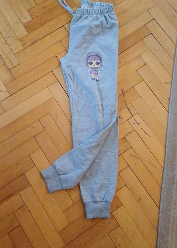 Nakışlı Gri Kız Çocuk Eşofman Altı - Görsel 3