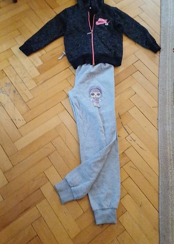 Nakışlı Gri Kız Çocuk Eşofman Altı - Görsel 6