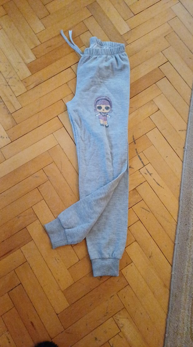 Nakışlı Gri Kız Çocuk Eşofman Altı - Görsel 2