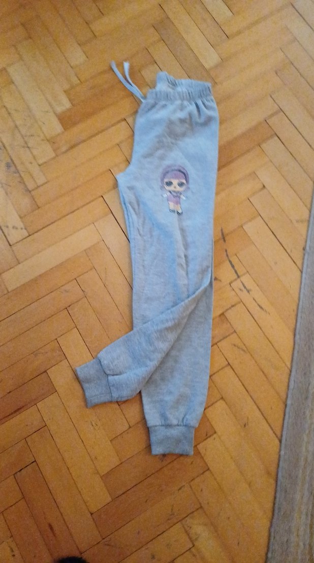 Nakışlı Gri Kız Çocuk Eşofman Altı - Görsel 4