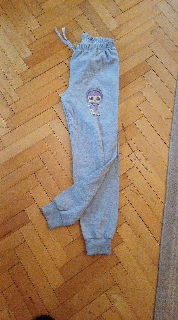 Nakışlı Gri Kız Çocuk Eşofman Altı - Görsel 3