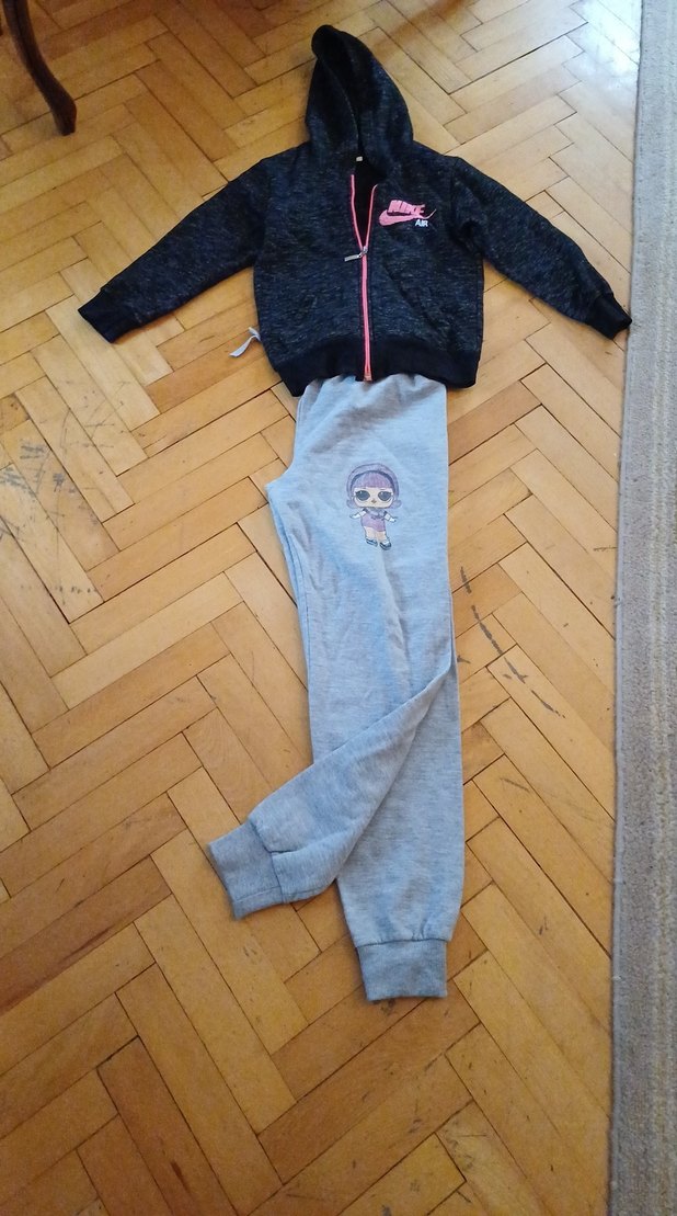 Nakışlı Gri Kız Çocuk Eşofman Altı - Görsel 5