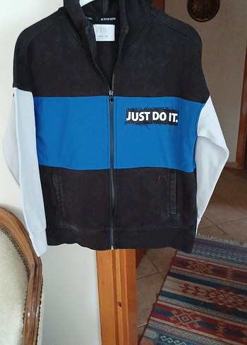 Erkek Baskılı Fermuarlı Sweatshirt - Görsel 3