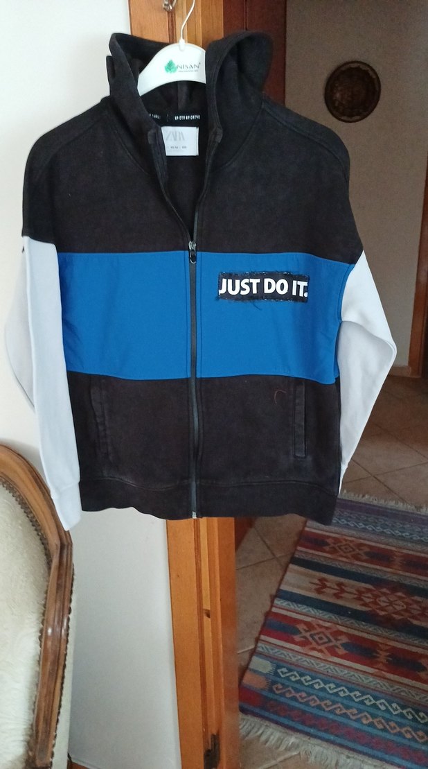 Erkek Baskılı Fermuarlı Sweatshirt - Görsel 3