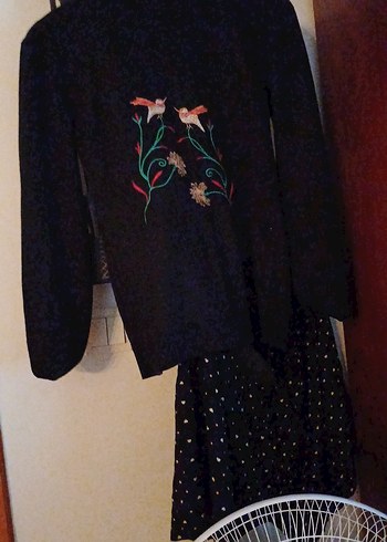 Uzun Kollu Nakışlı Siyah Hamile Tunik - Görsel 16